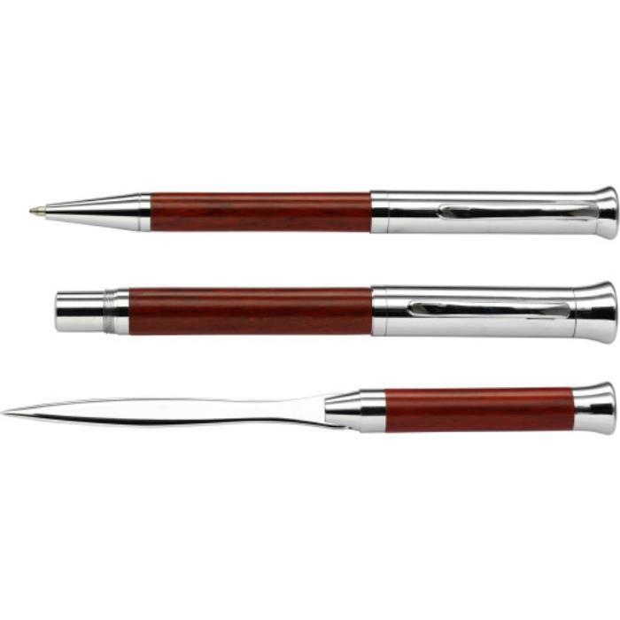 GI5768-11Schreibset aus Rosenholz Paulette_ Braun