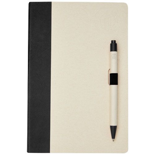 PF107811-4Dairy Dream A5 Notizbuch und Kugelschreiber-Set aus recyceltem Milchkarton_ schwarz