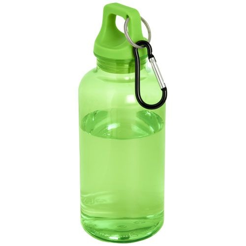 PF100778-5Oregon 400 ml RCS-zertifizierte Trinkflasche aus recyceltem Kunststoff mit Karabiner _ gruen