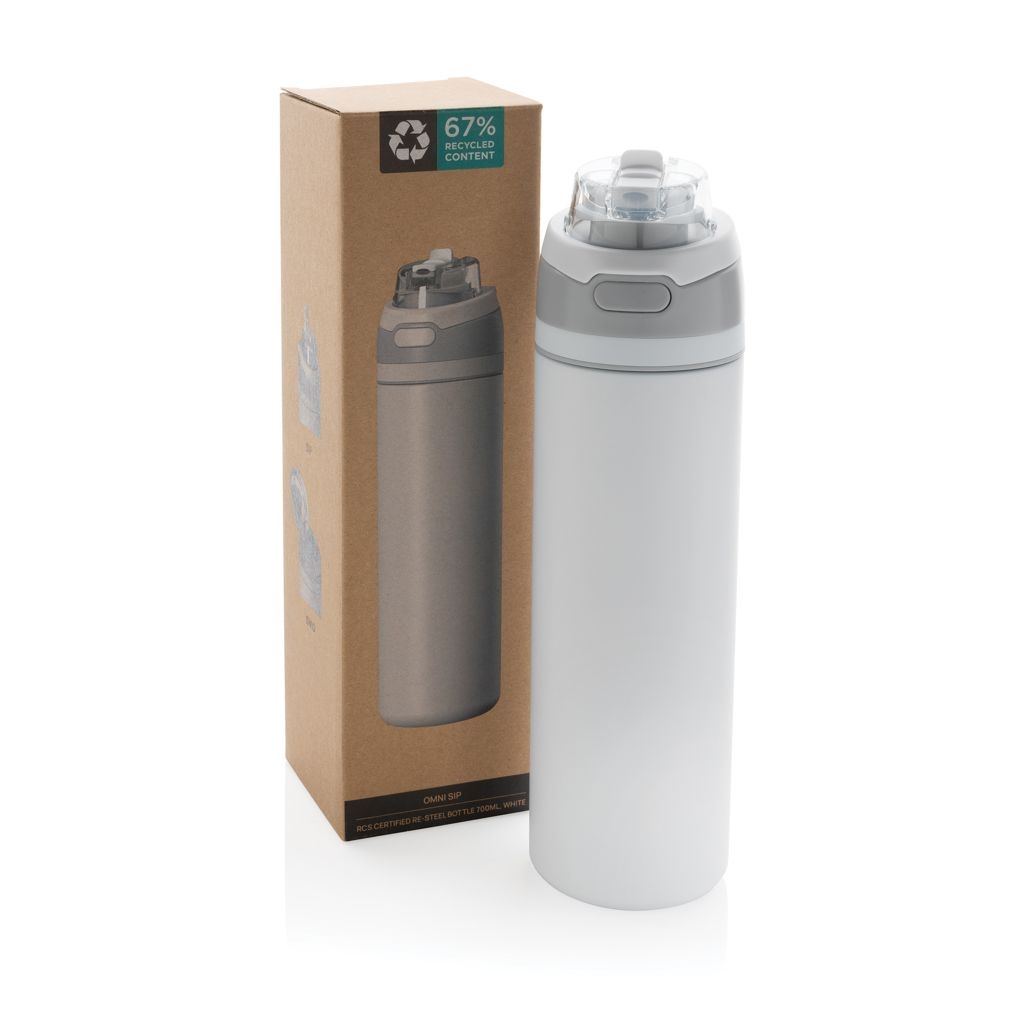 XDP437.08-03Omni Sip verschliessbare Flasche aus RCS-reSteel_ 720ml_ weiss