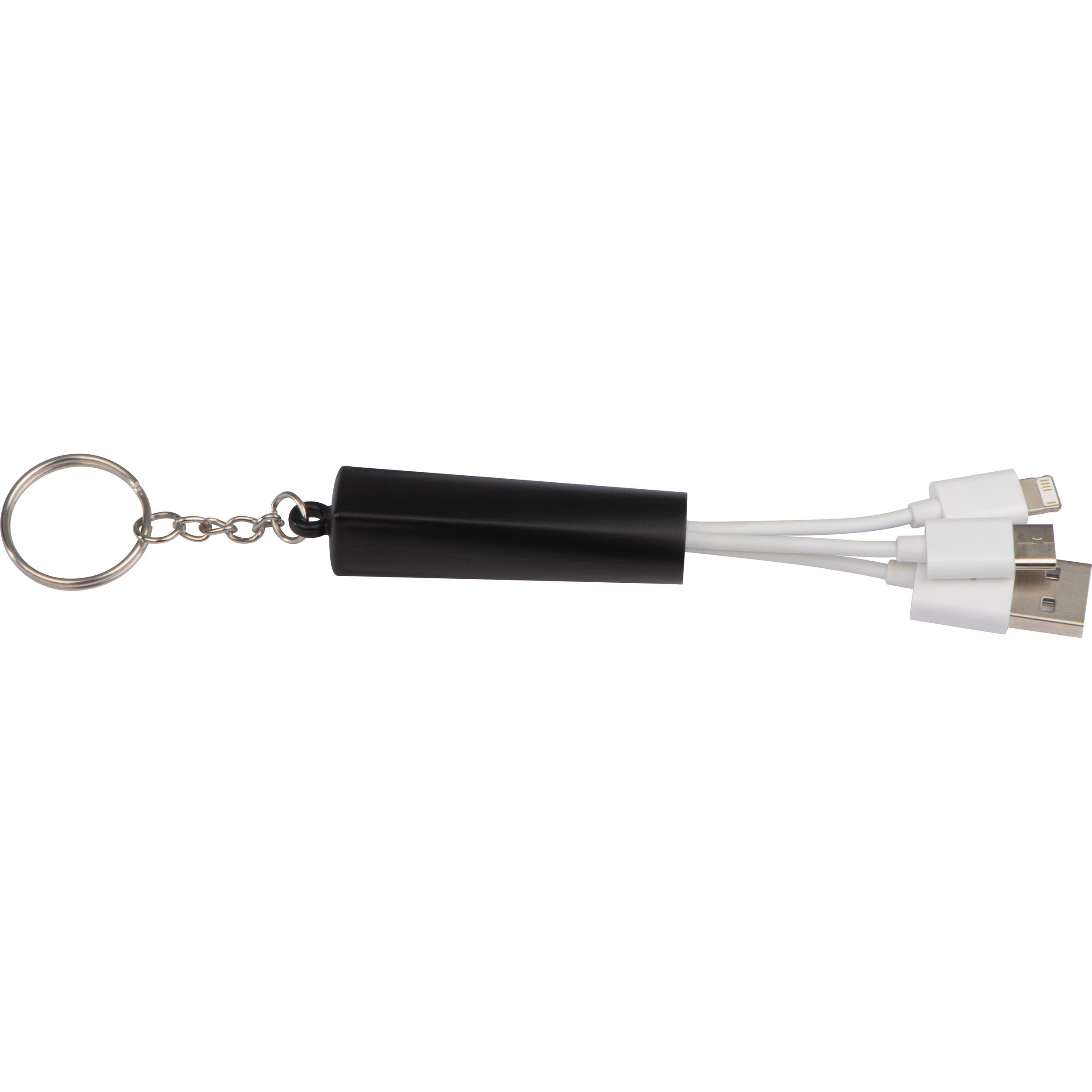 MA20785-03Schluesselanhaenger mit 3in1 USB Ladekabel_ schwarz