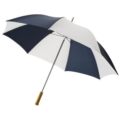 PF109018-10Karl 30_ Golfschirm mit Holzgriff_ navy_weiss