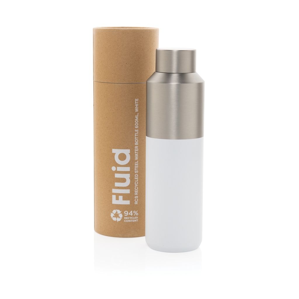 XDP437.07-03Fluid Flasche aus RCS-zertifiziert recyceltem Stahl_ 600ml_ weiss