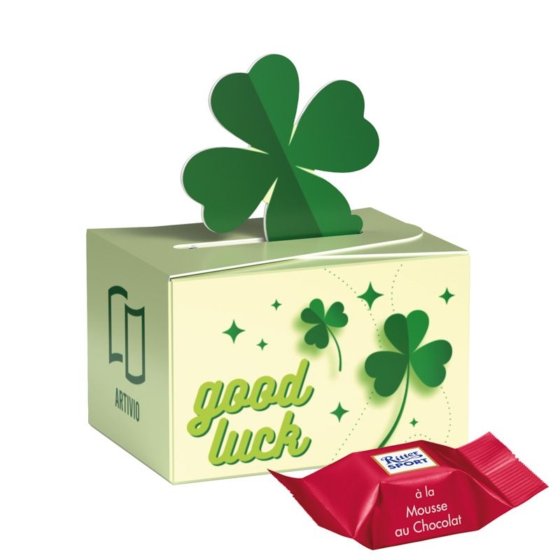 JG10239Geschenkbox Mini Kleeblatt Ritter SPORT