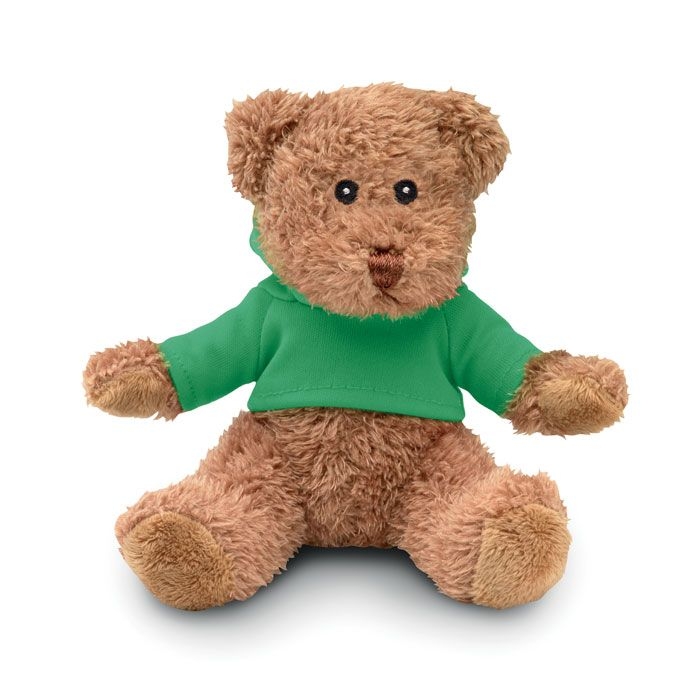 MO7375-09Johnny Teddybaer mit Hoody_ Gruen