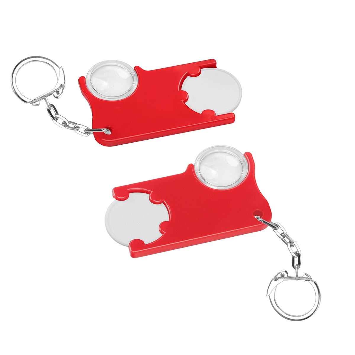 HE8286K-0-1Chiphalter mit 1€-Chip und Lupe_ weiss_ rot HE8286K-0-1Chiphalter mit 1€-Chip und Lupe_ weiss_ rot