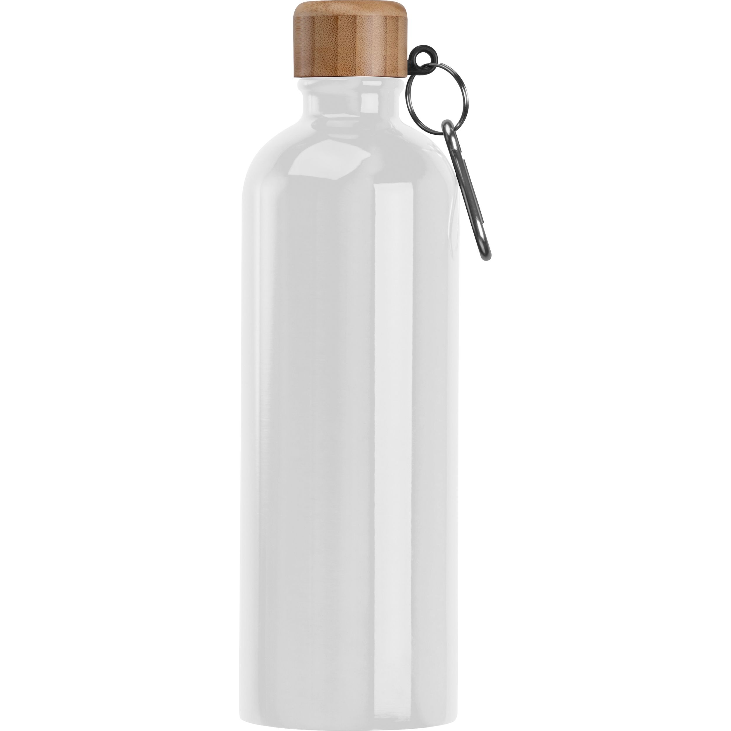 MA84971-06Edelstahltrinkflasche mit Karabiner_ 750ml RUTH_ weiss