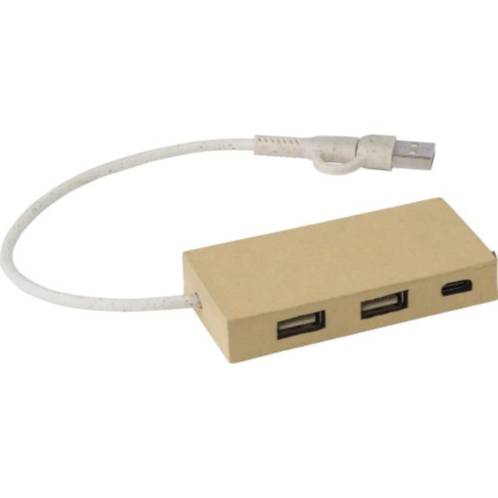 GI976588USB-Hub aus Aluminium und recyceltem Papier Paulo