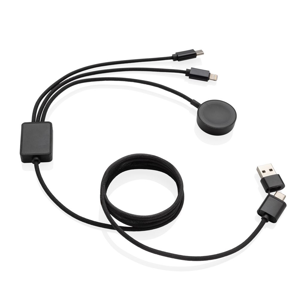 XDP302.59-02Terra RCS rPET 6-in-1-Ladekabel mit Uhrenladegeraet_ grau