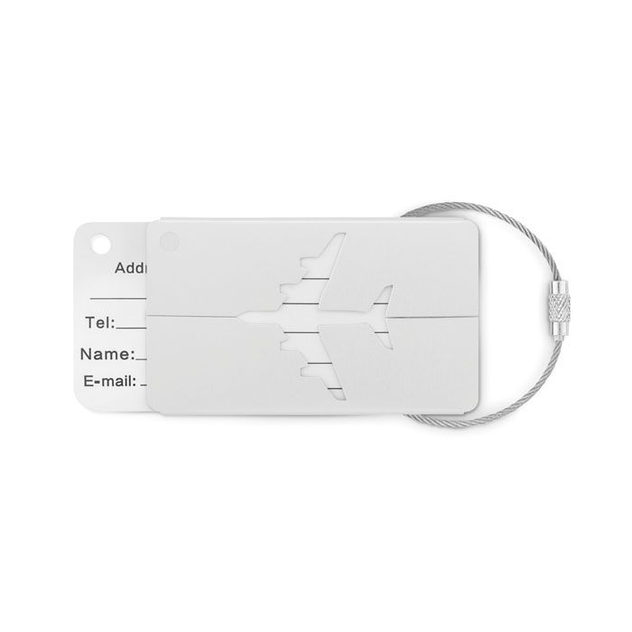 MO9508-16Fly Tag Kofferanhaenger aus Aluminium_ Mattsilber MO9508-16Fly Tag Kofferanhaenger aus Aluminium_ Mattsilber