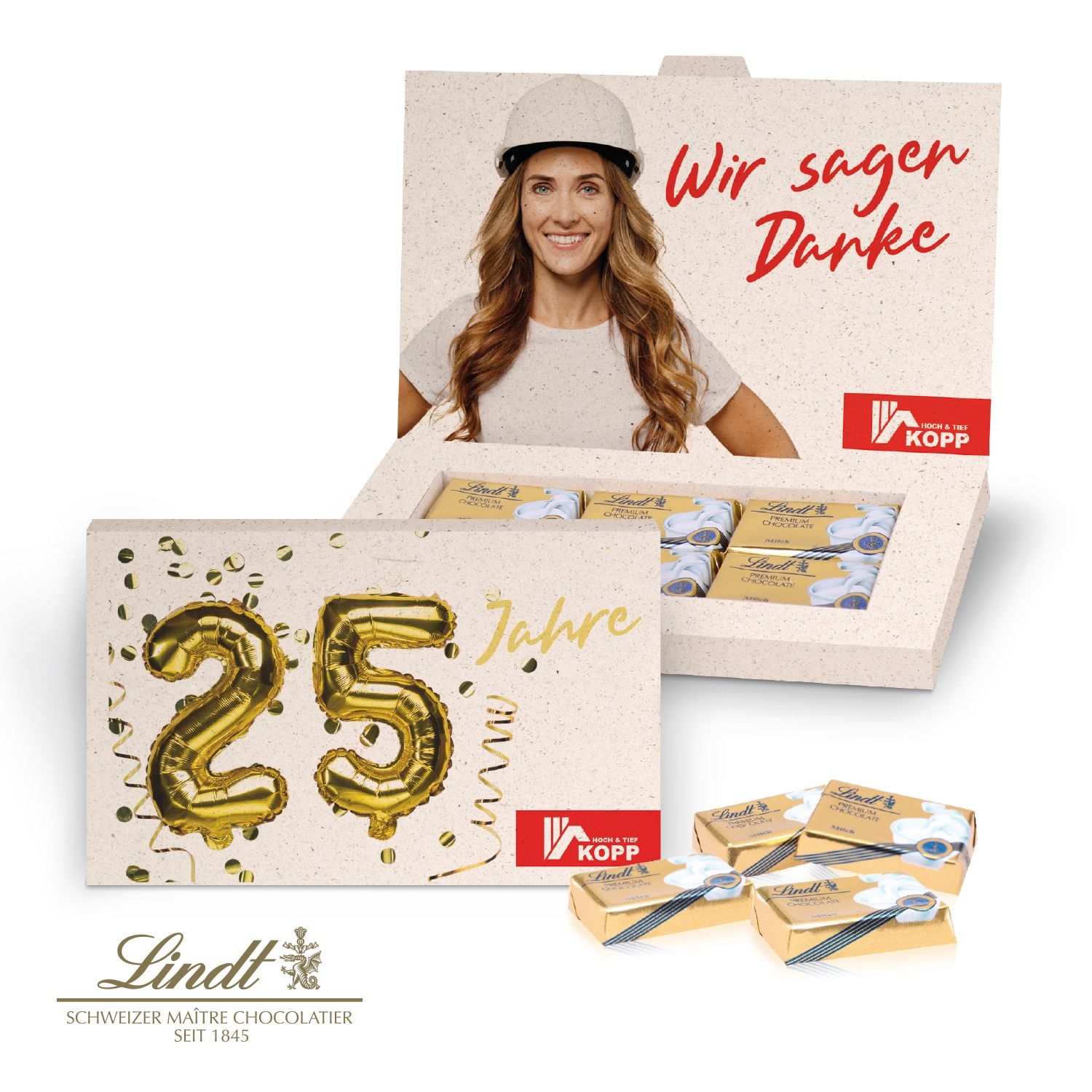 CD91224Praesentbox Business mit Lindt Schokotaefelchen