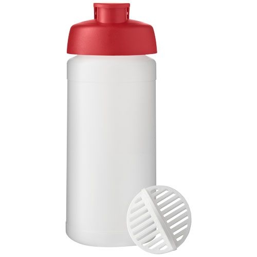 PF210702-3Baseline Plus 500 ml Shakerflasche_ rot_klar mattiert