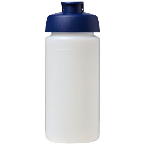 Baseline® Plus grip 500 ml Sportflasche mit Klappdeckel, transparent,blau