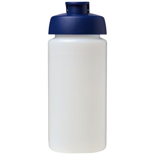 PF210072-18Baseline® Plus grip 500 ml Sportflasche mit Klappdeckel_ transparent_blau
