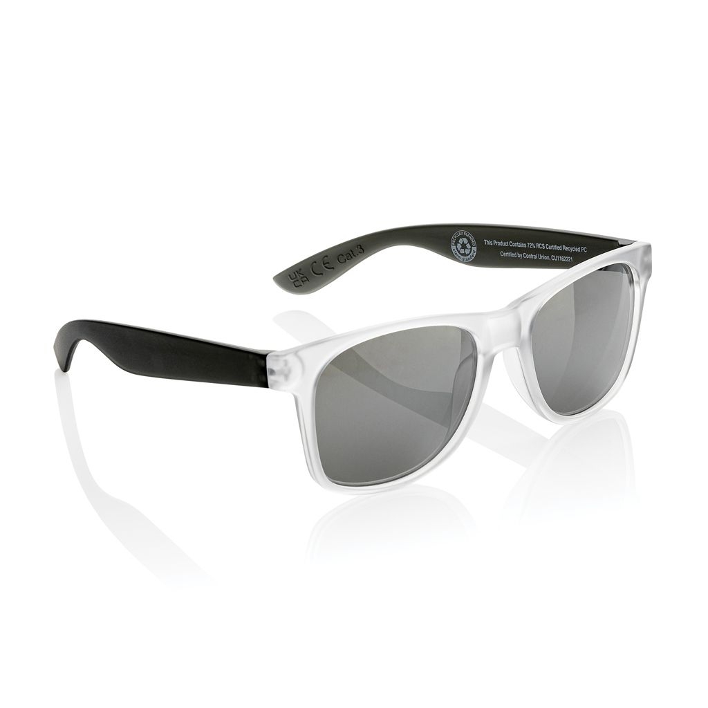 XDP453_87-01Gleam Sonnenbrille aus RCS rec. PC mit verspiegelten Glaesern_ schwarz