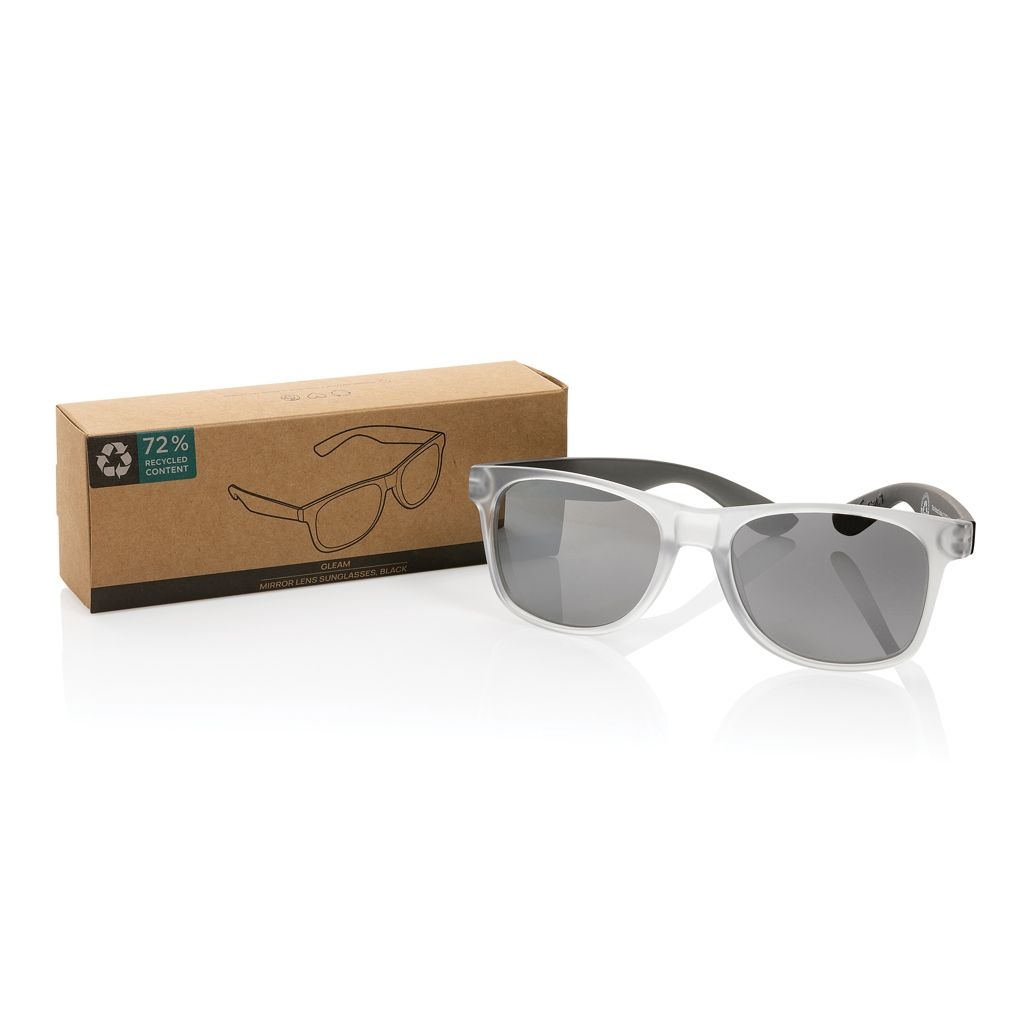 XDP453_87-01Gleam Sonnenbrille aus RCS rec. PC mit verspiegelten Glaesern_ schwarz