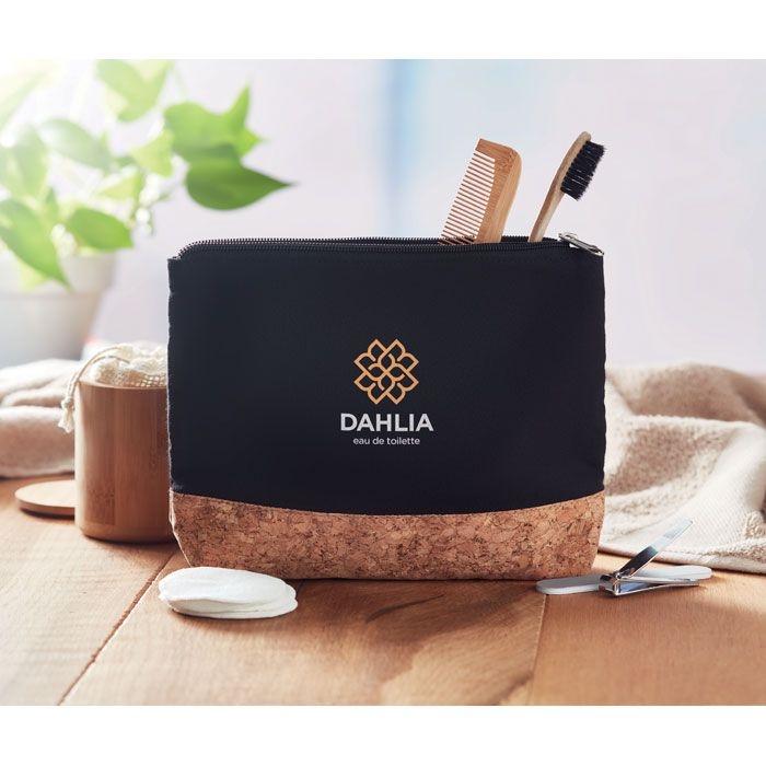 MO9817-03Porto Bag Kosmetiktasche mit Kork_ Schwarz