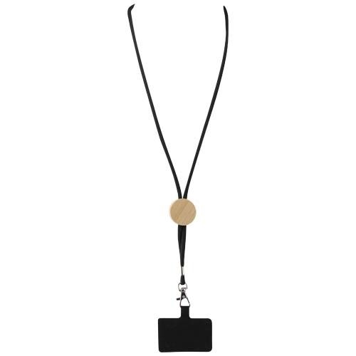 PF124456-2Adhab Smartphone Lanyard mit Bambusdetails_ schwarz