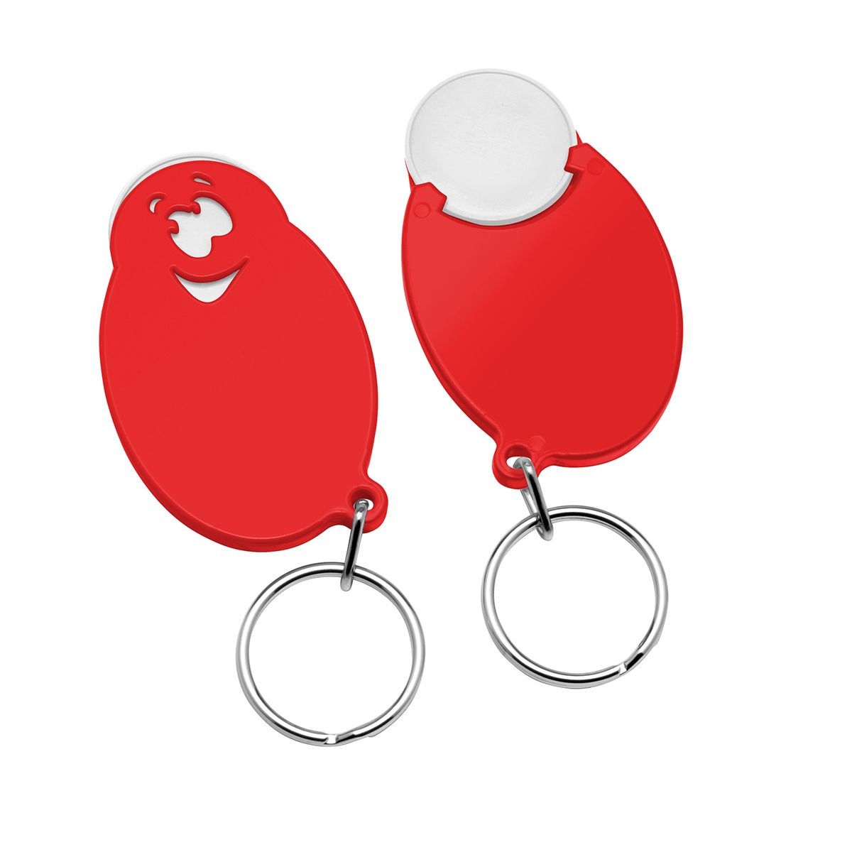 HE7855R-0-1Chiphalter mit 1€-Chip _Gesicht_ weiss_ rot
