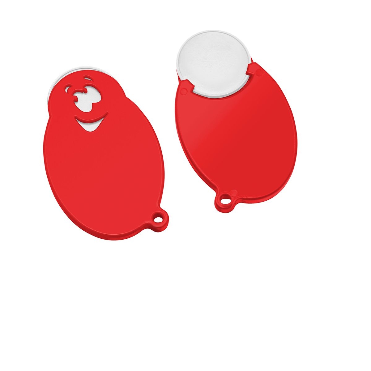 HE7855-0-1Chiphalter mit 1€-Chip _Gesicht_ weiss_ rot
