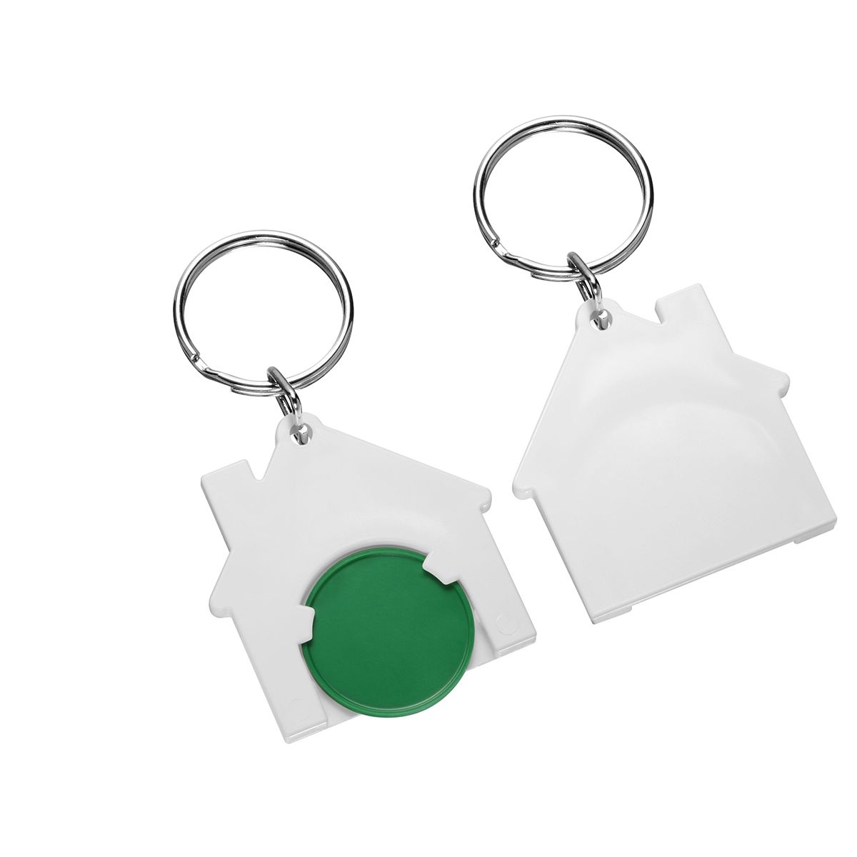HE7516R-2-0Chiphalter mit 1€-Chip _Haus_ gruen_ weiss HE7516R-2-0Chiphalter mit 1€-Chip _Haus_ gruen_ weiss