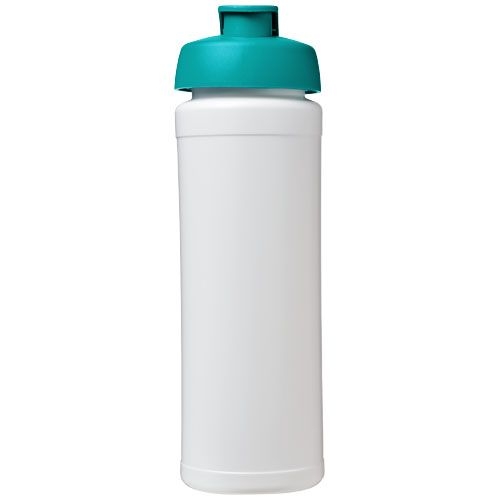 PF210074-6Baseline® Plus grip 750 ml Sportflasche mit Klappdeckel_ weiss_aquablau