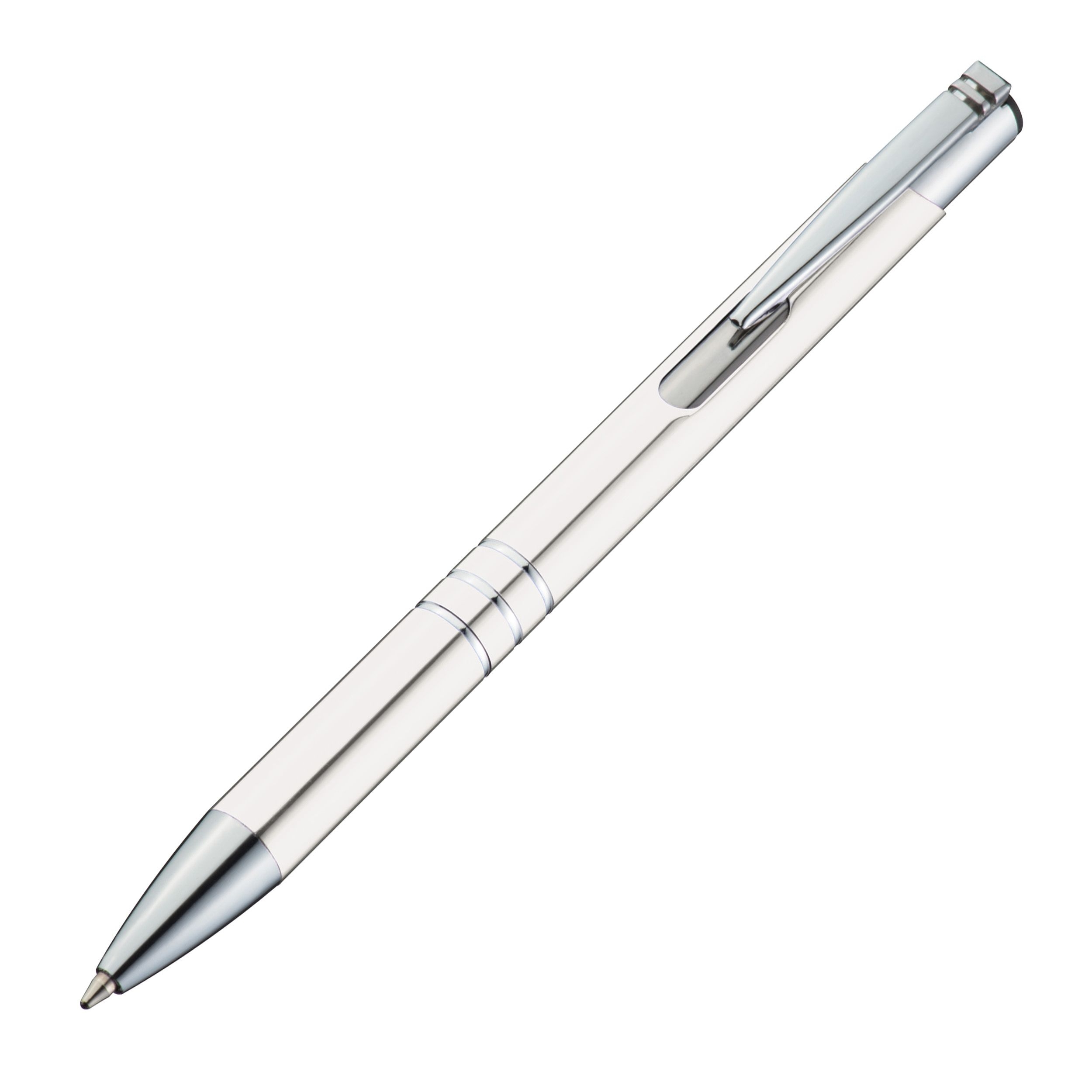 MA13330-06Schreibset mit Kugelschreiber und Druckbleistift aus Metall KELLY_ weiss