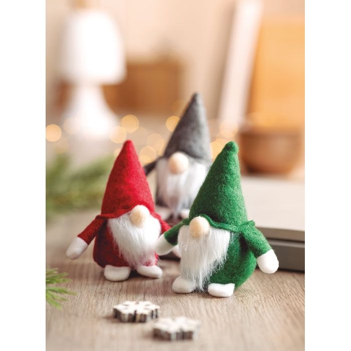 CX1589-09Frosty Dekorativer Filz-Wichtel_ gruen