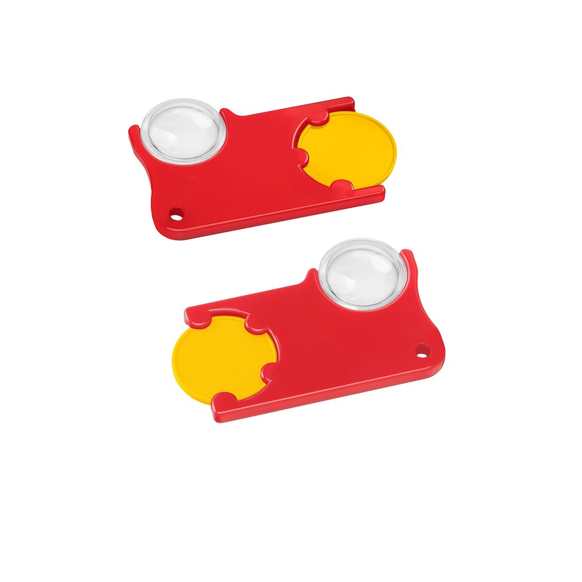 HE8286-4-1Chiphalter mit 1€-Chip und Lupe_ gelb_ rot