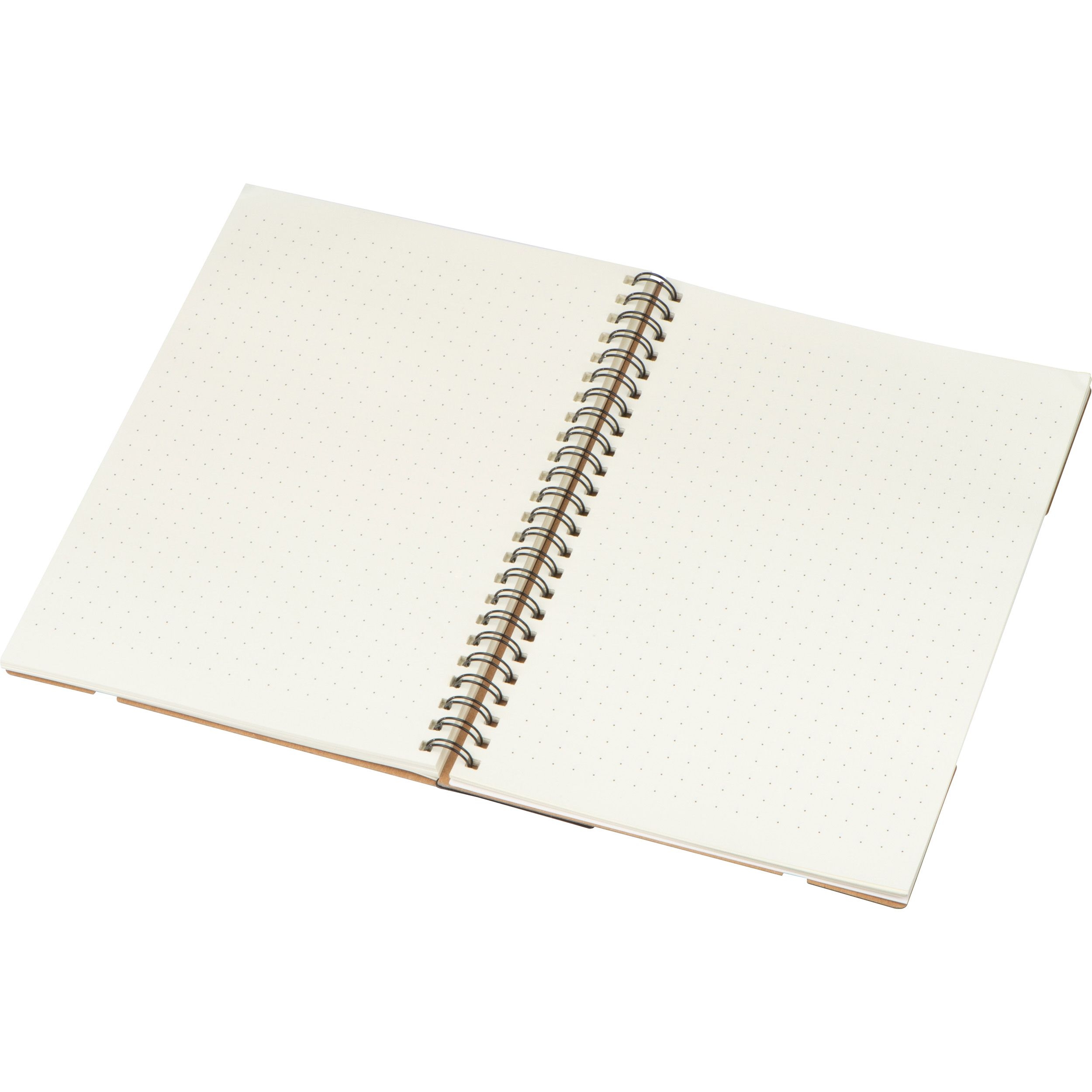 MA22387-01Notizbuch mit Haftnotizen_ Ringbuch_ Lineal und Gummiband zum Verschliessen_ braun