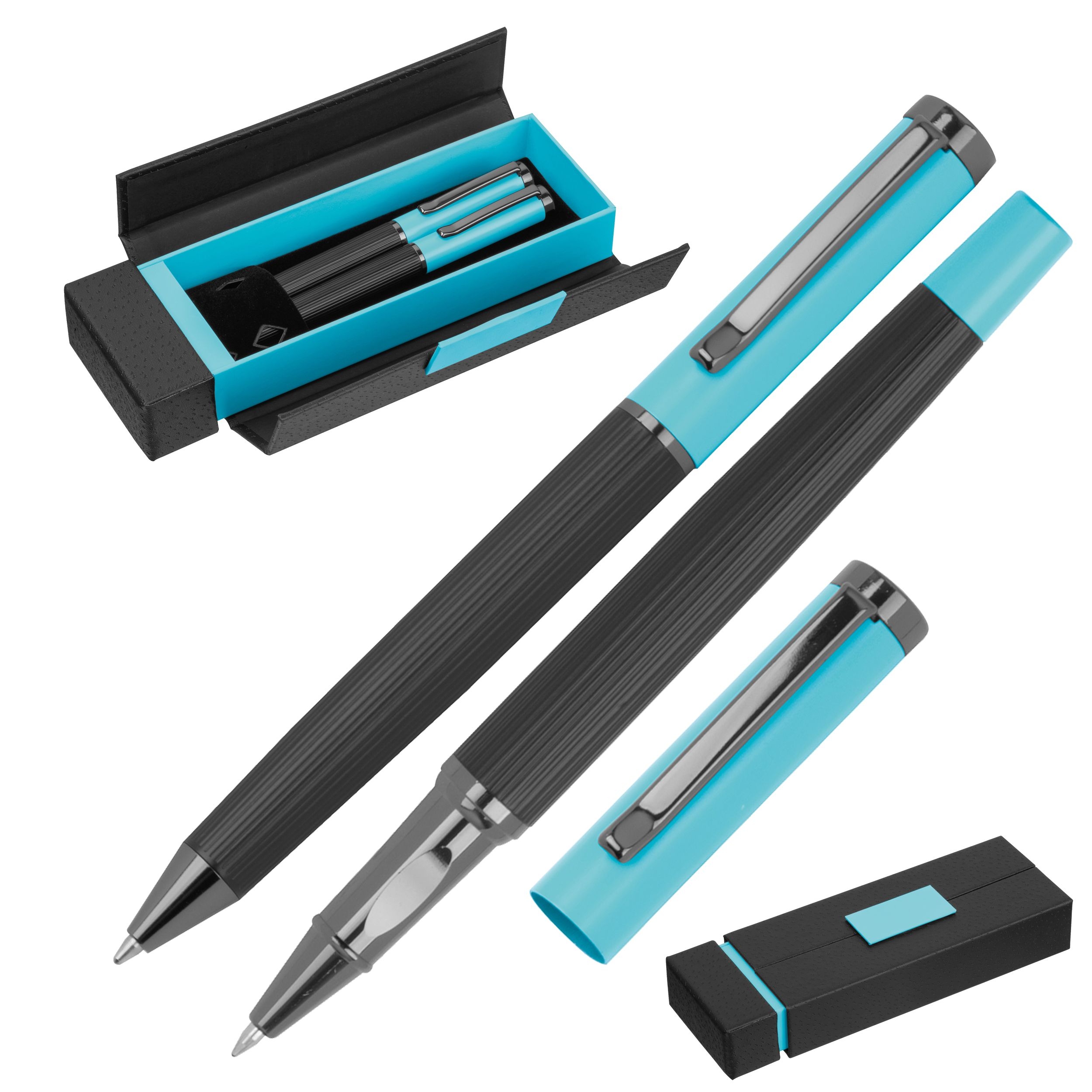 MA15398-24Metall Schreibset REGINALD_ hellblau