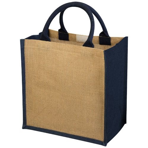 Chennai Jute Tragetasche 16L, natur,navy