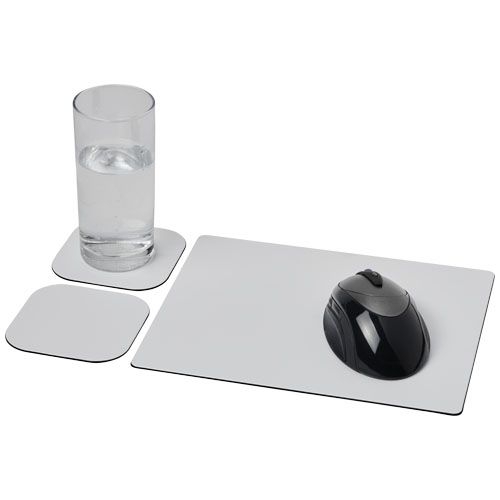 Brite-Mat® Mousepad- und Untersetzer-Set 3, schwarz