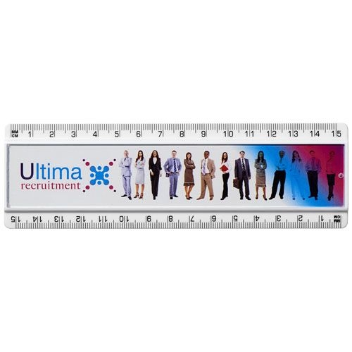 PF210538-2Ellison 15 cm Kunststofflineal mit Papiereinlage_ weiss