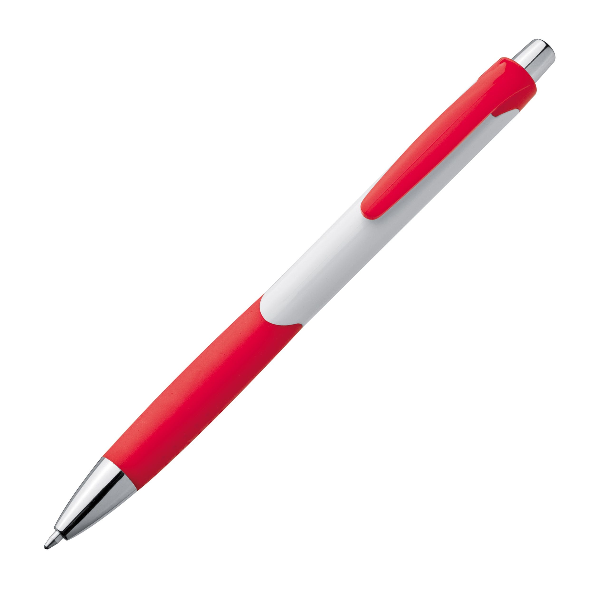 MA17899-05Kugelschreiber mit farbiger Gummigriffzone _ rot