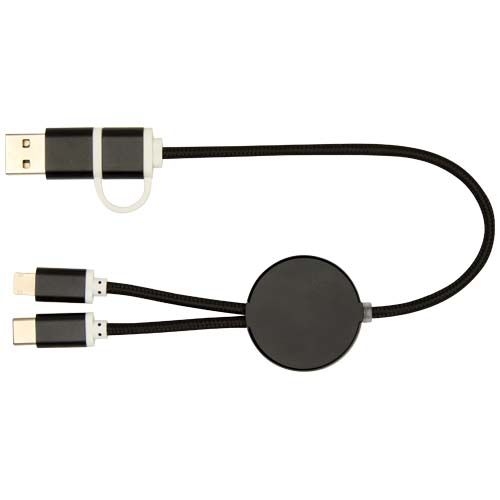 PF124424-4Alasia 30 cm 5-in-1 Kabel aus recyceltem Kunststoff fuer Datenuebertragung und 27W Schnellladung_ schw