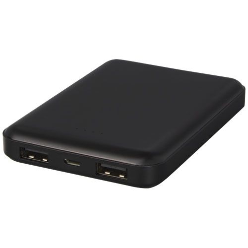 Gleam 5000 mAh ultraflache, Leuchtlogo Powerbank, schwarz