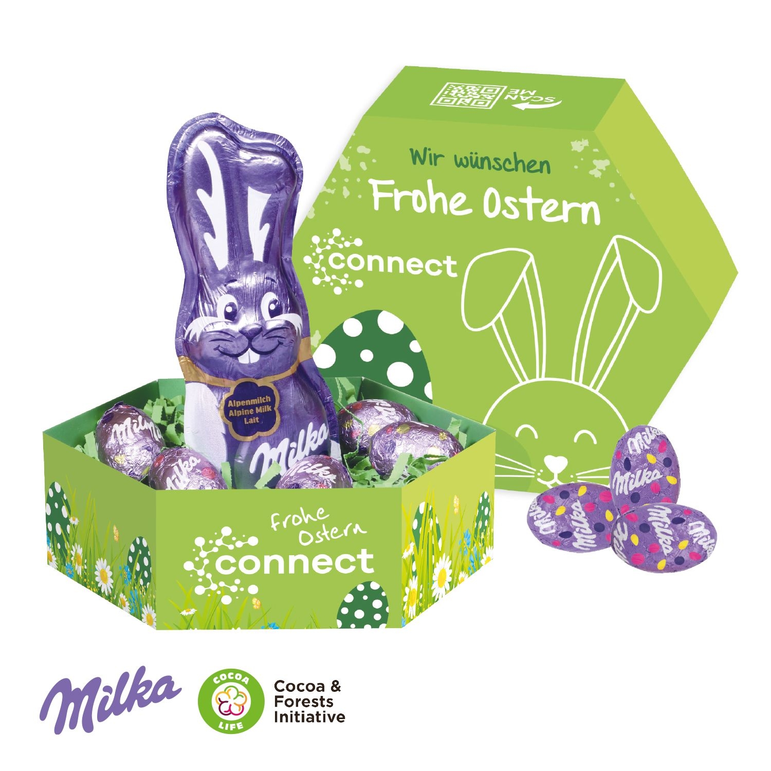 CD94695Grosses Osternest mit Schokolade von Milka