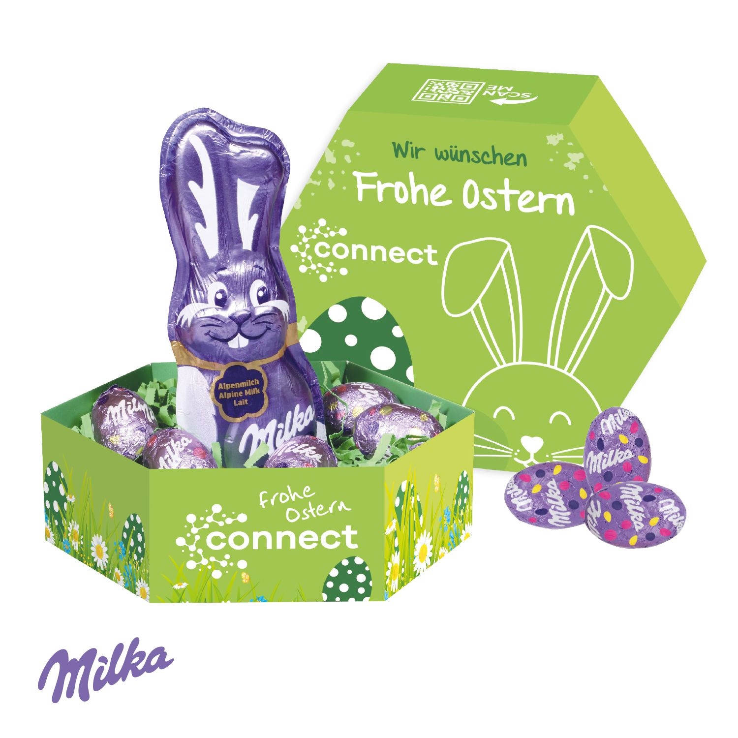 CD94695Grosses Osternest mit Schokolade von Milka