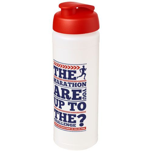 Baseline® Plus grip 750 ml Sportflasche mit Klappdeckel, transparent,rot