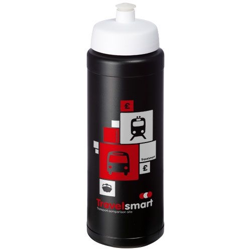PF210689-13Baseline® Plus grip 750 ml Sportflasche mit Sportdeckel_ schwarz_weiss