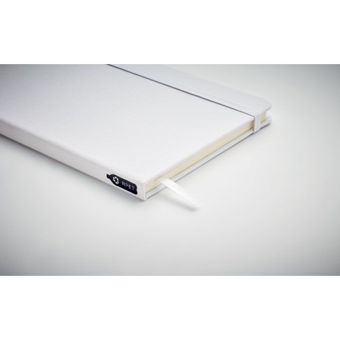 MO9966-06Note Rpet DIN A5 Notizbuch 600D RPET_ Weiss