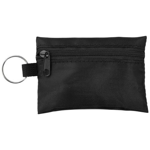 PF122009-1Valdemar 16-teilige Erste-Hilfe-Tasche mit Schluesselanhaenger_ schwarz