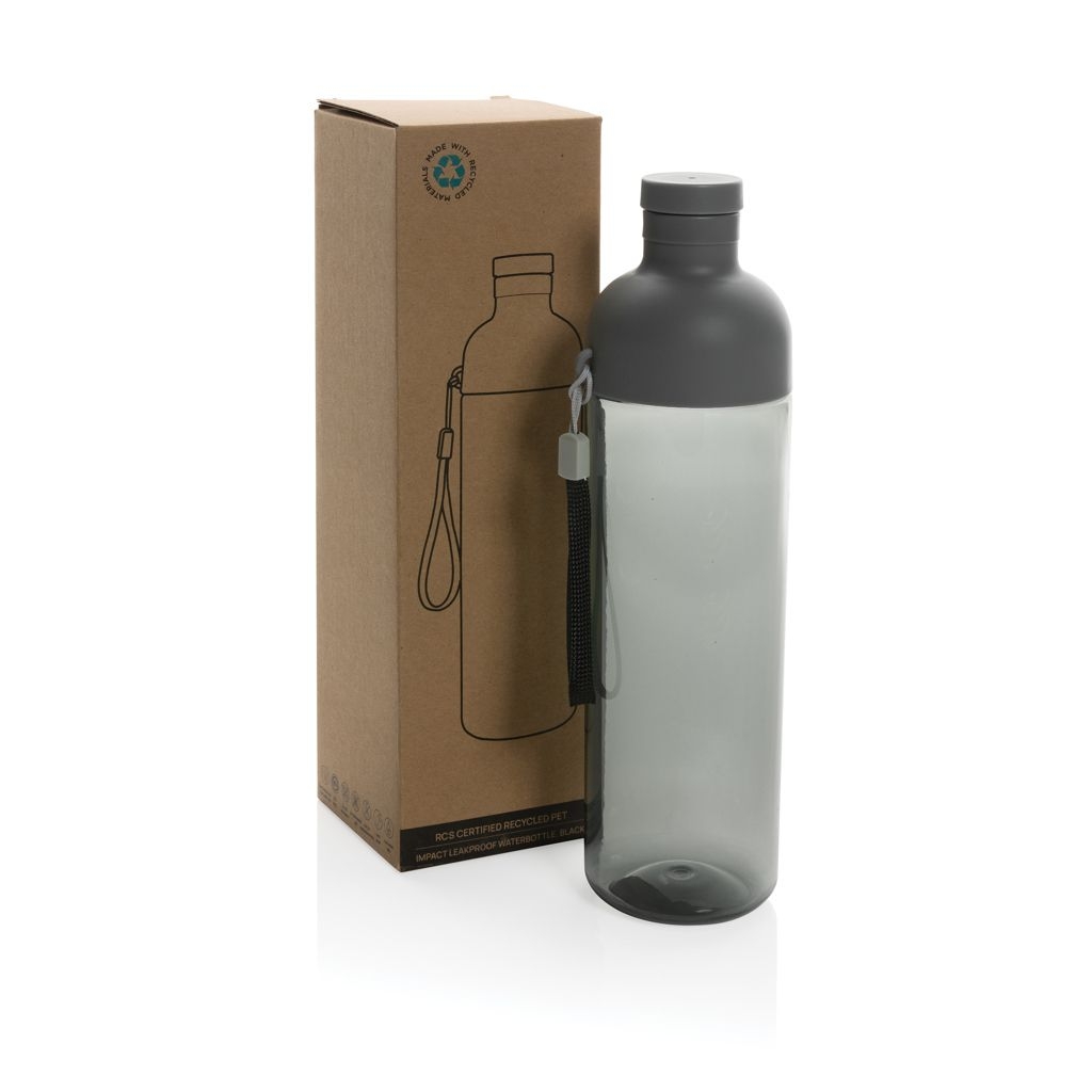 XDP437_01-1Impact auslaufsichere Wasserflasche aus RCS recyc. PET 600ml_ schwarz