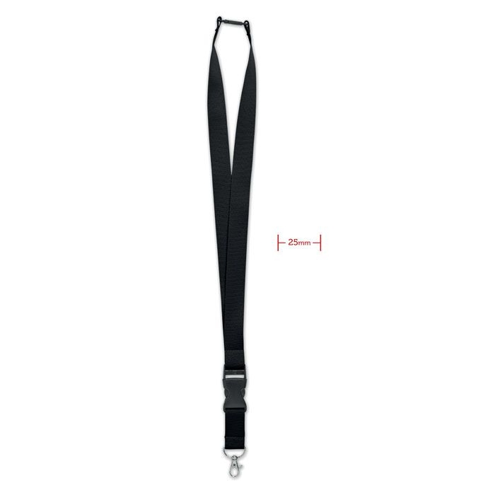MO9661-03Wide Lany Lanyard mit Metallkarabiner_ Schwarz MO9661-03Wide Lany Lanyard mit Metallkarabiner_ Schwarz