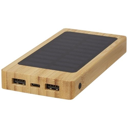 Alata 8000 mAh Bambus Solar-Powerbank, beige