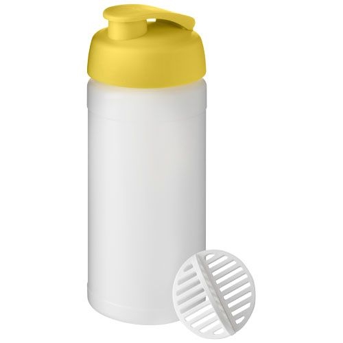 PF210702-2Baseline Plus 500 ml Shakerflasche_ gelb_klar mattiert
