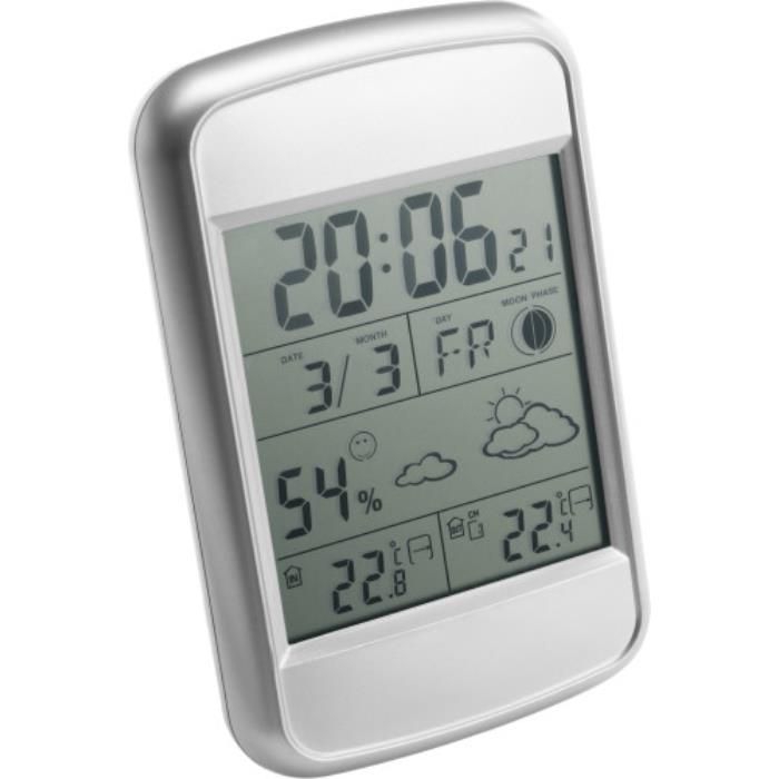 GI2063-32Wetterstation aus Kunststoff Raja_ Silber