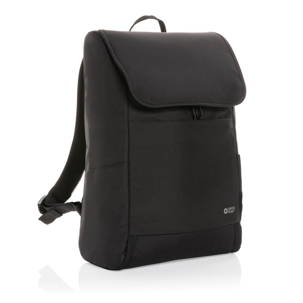XDP763.04-1Swiss Peak Fern AWARE™ RPET 15_6_ Rucksack mit Allover-Zip_ schwarz