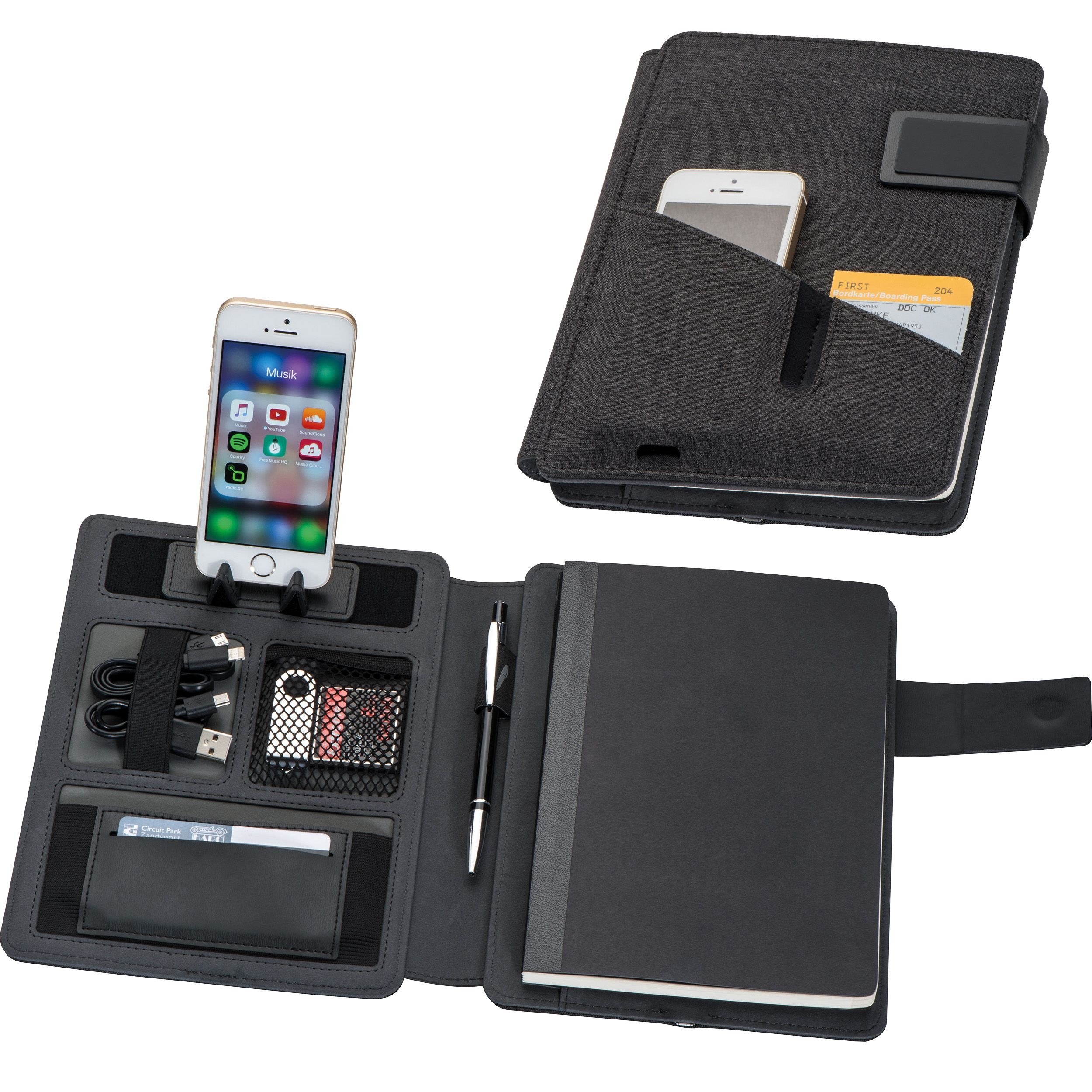 MA20486-03A5 Mappe mit integrierter Powerbank 4.000 mAh_ schwarz